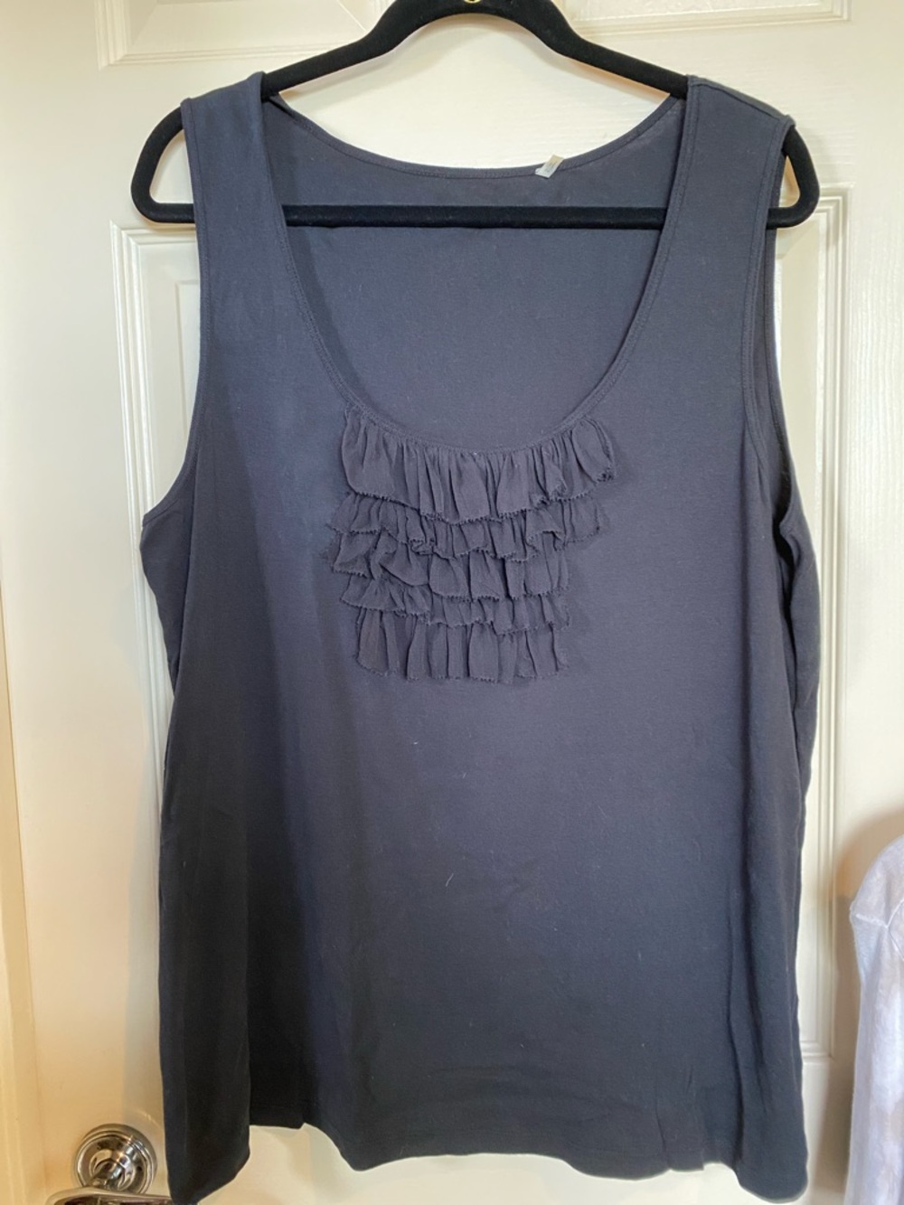 Caslon Black Ruffle Scoop Neck Tank
